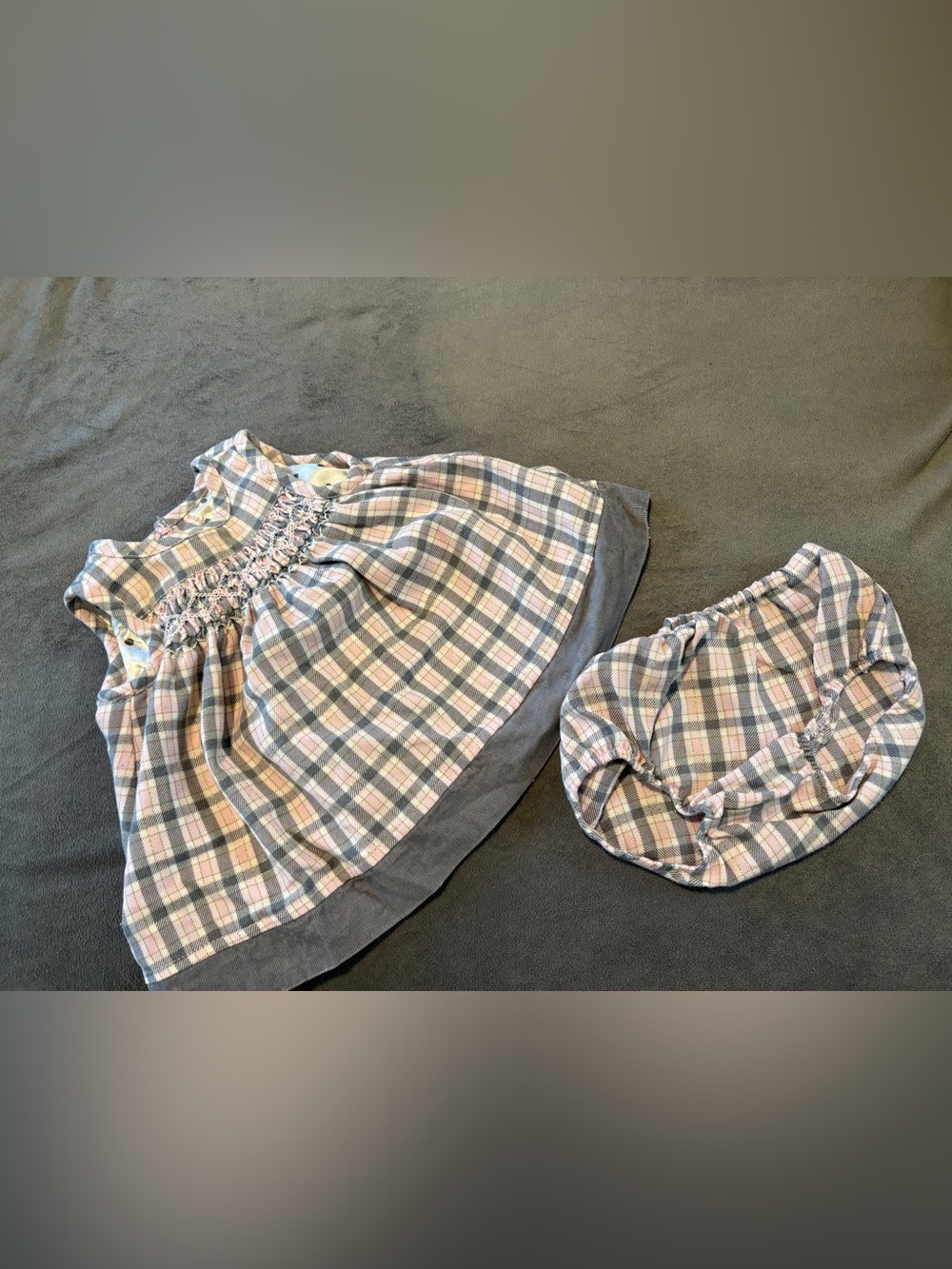 The Children's Place Pink and Gray Plaid Skirt with Bloomers